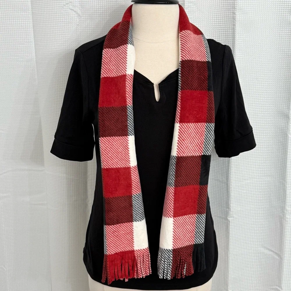 Buffalo Plaid  Reversible Fringe Scarf, Super‎ Soft & Plush Ultra Soft Fabric